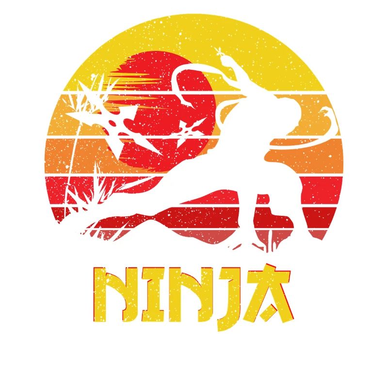 Silhouette de Ninja du Coucher de Soleil