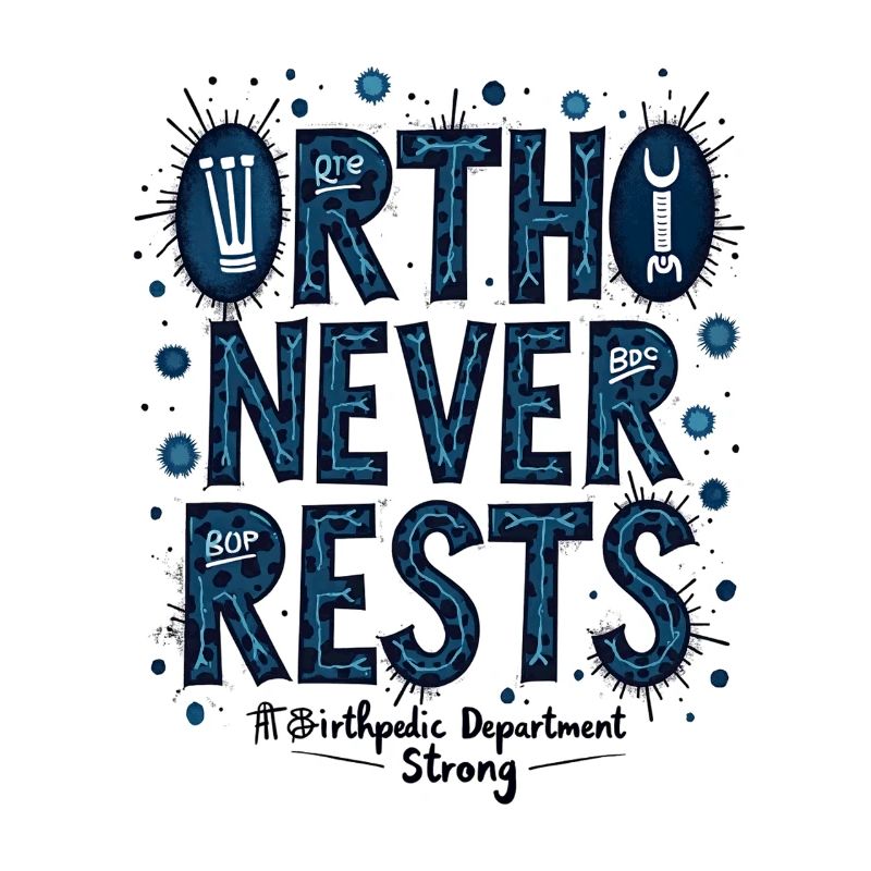 Ortho Never Restless: Blue Bacteria Typography
