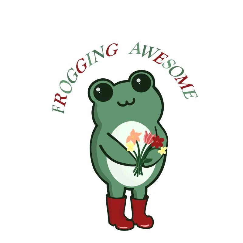 Frogging Awesome – Grenouille mignonne avec des fleurs