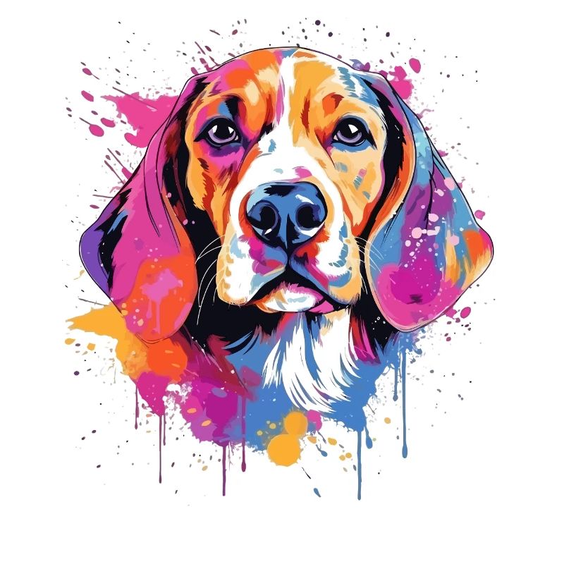 Éclaboussures colorées de Beagle Dog