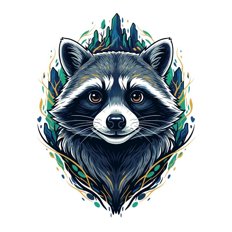 Raccoon Forest Magic Graphic