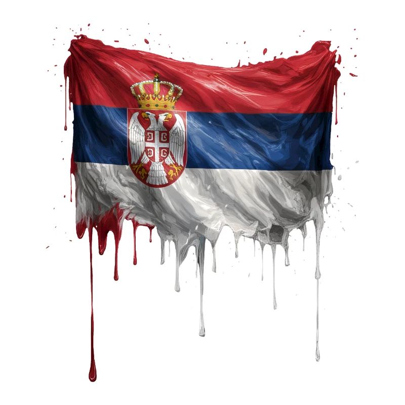 Graffiti sur la chute du drapeau serbe