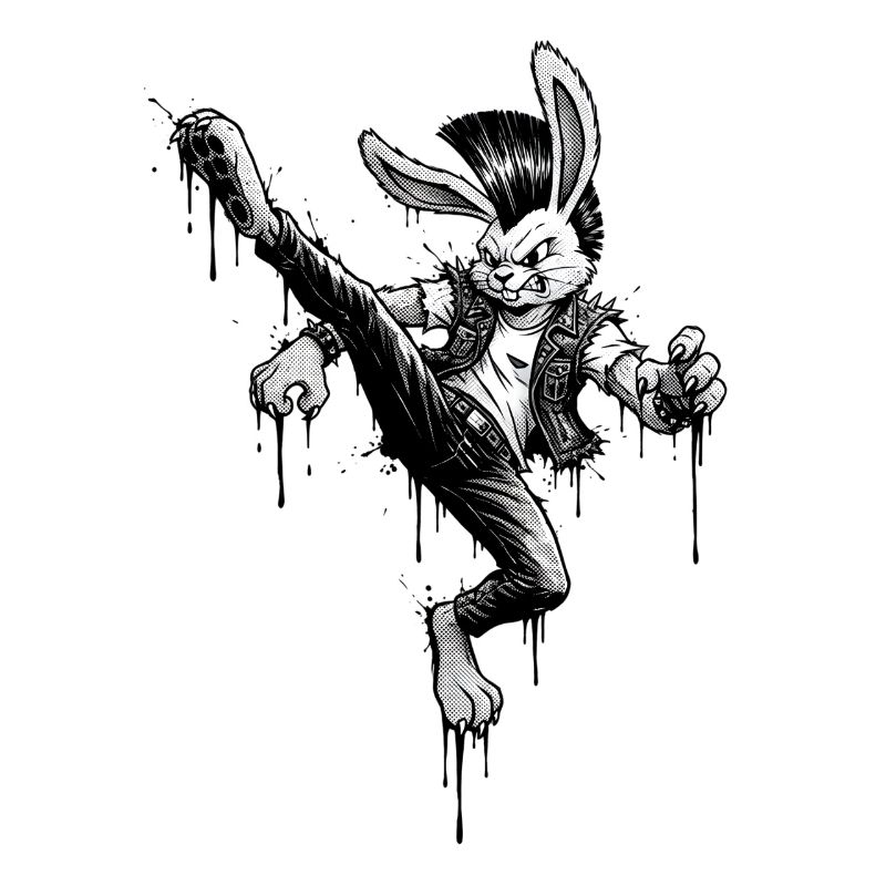 Heavy Metal Easter Bunny Rocker Easter Hardcore Bunny