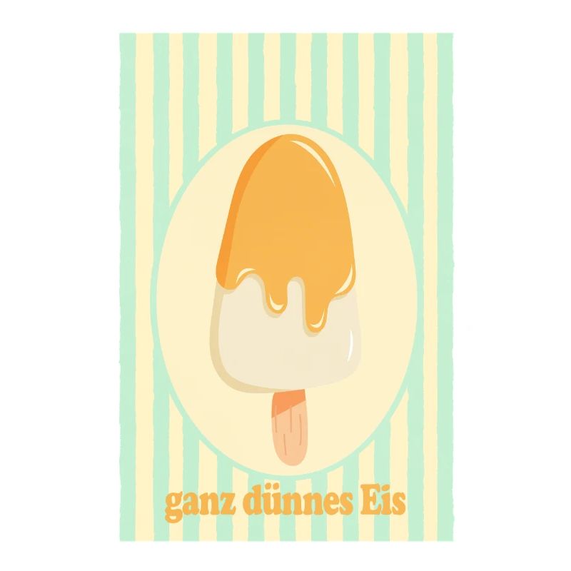 Ganz dünnes Eis Retro Sommer Eis Design