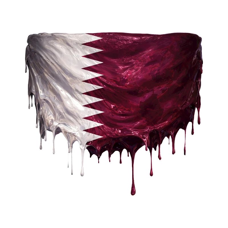 Drapeau du Qatar dans un graffiti tombé