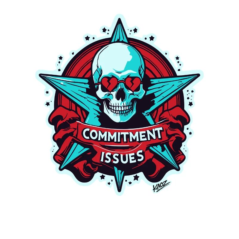 Commitment Issues Skull Badge