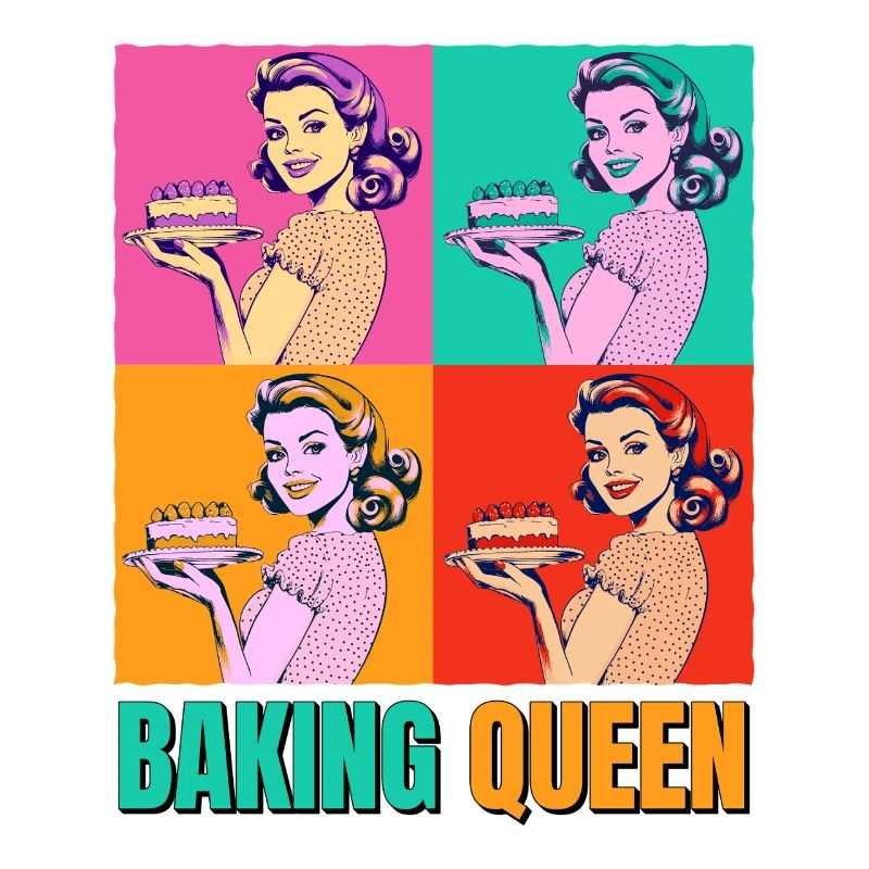 Cuisson Gâteau Cuisson Reine Cuisson Fée Boulanger Pop Art