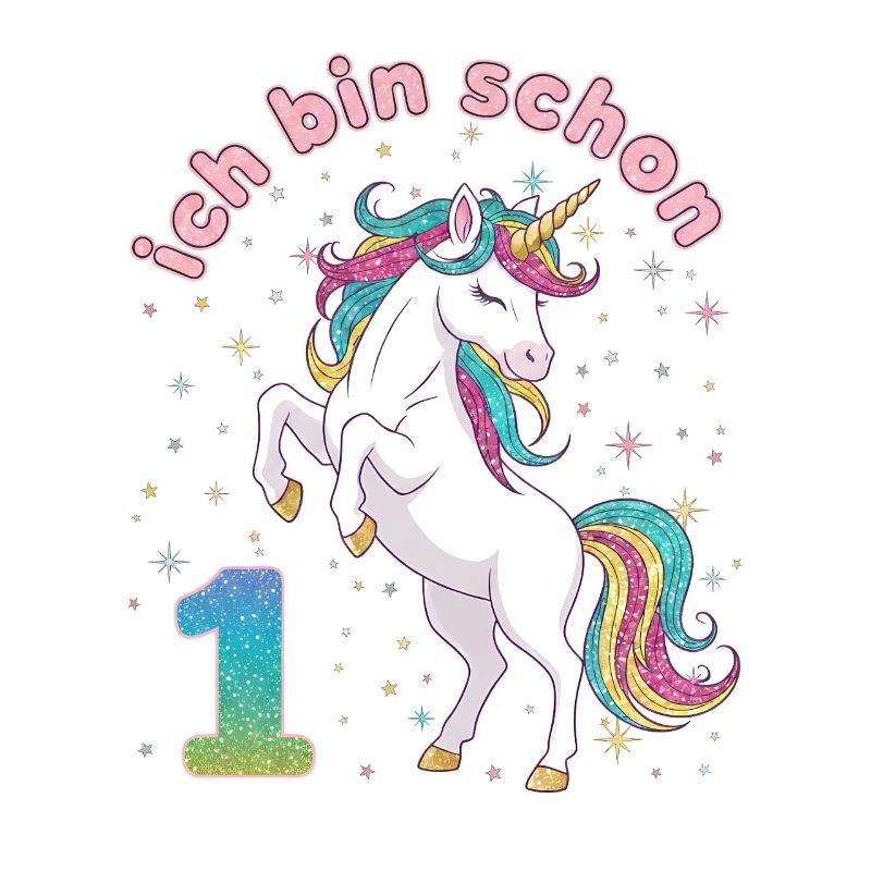 1. Geburtstag Einhorn Mädchen Ich bin schon 1