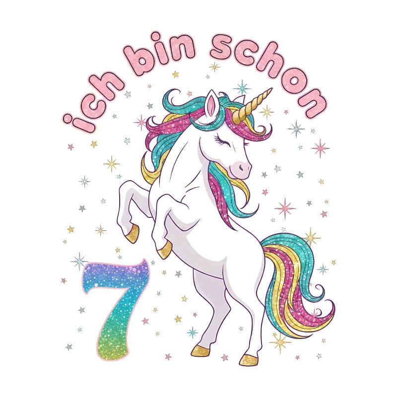7. Geburtstag Einhorn Mädchen Ich bin schon 7