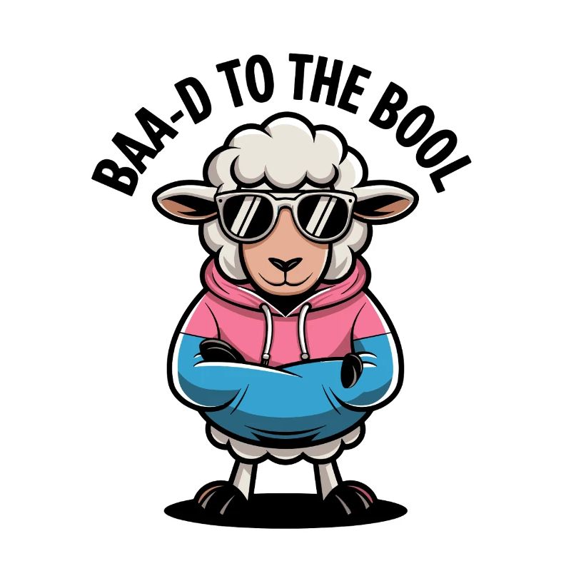 BAA-D TO THE BOOL COOL Nerdy Sheep for