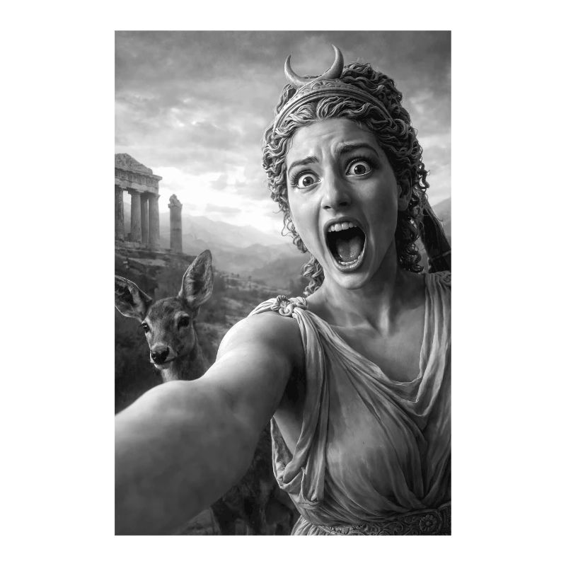 Artemis-Selfie mit einem Hirsch