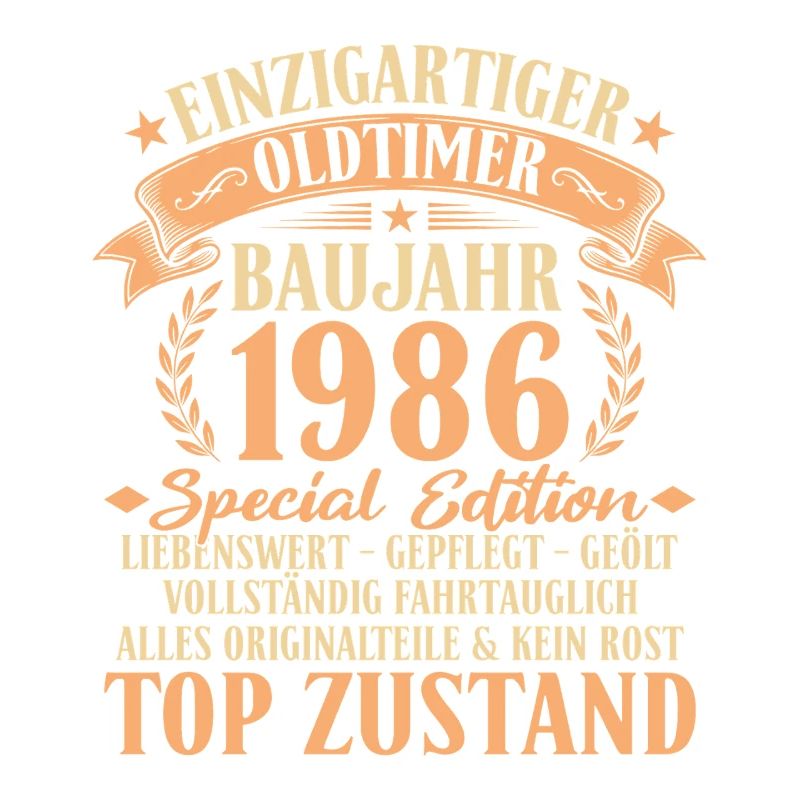 1986 Baujahr Oldtimer 40. Geburtstag Geschenkidee