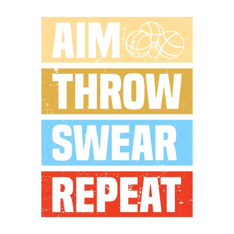Aim throw swear Petanque Boule Player