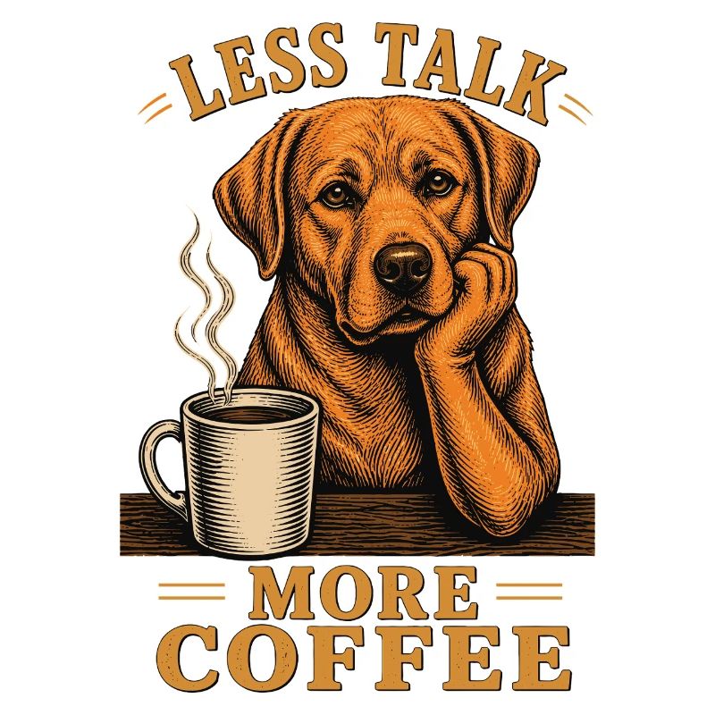 Moins de Parler Plus de Café Chemise Kaffee Labrador