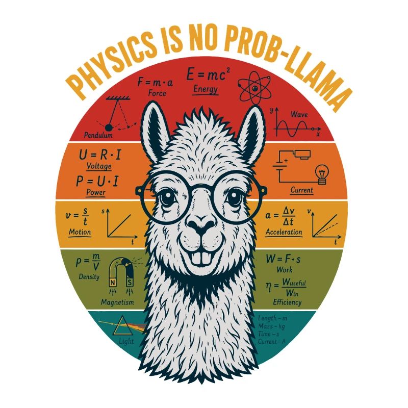 Physics Is No Prob-Llama Physik Lehrer Shirt