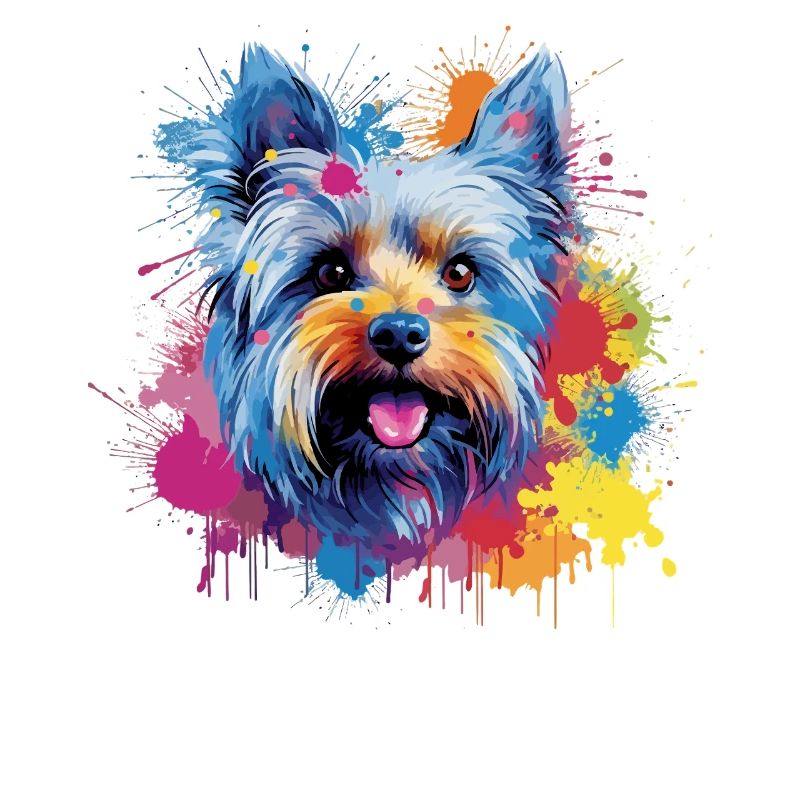 Yorkshire Terrier Hund Bunte Spritzkunst