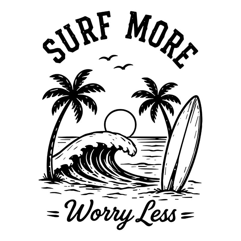 Surf More Worry Less Summer Holiday Waves