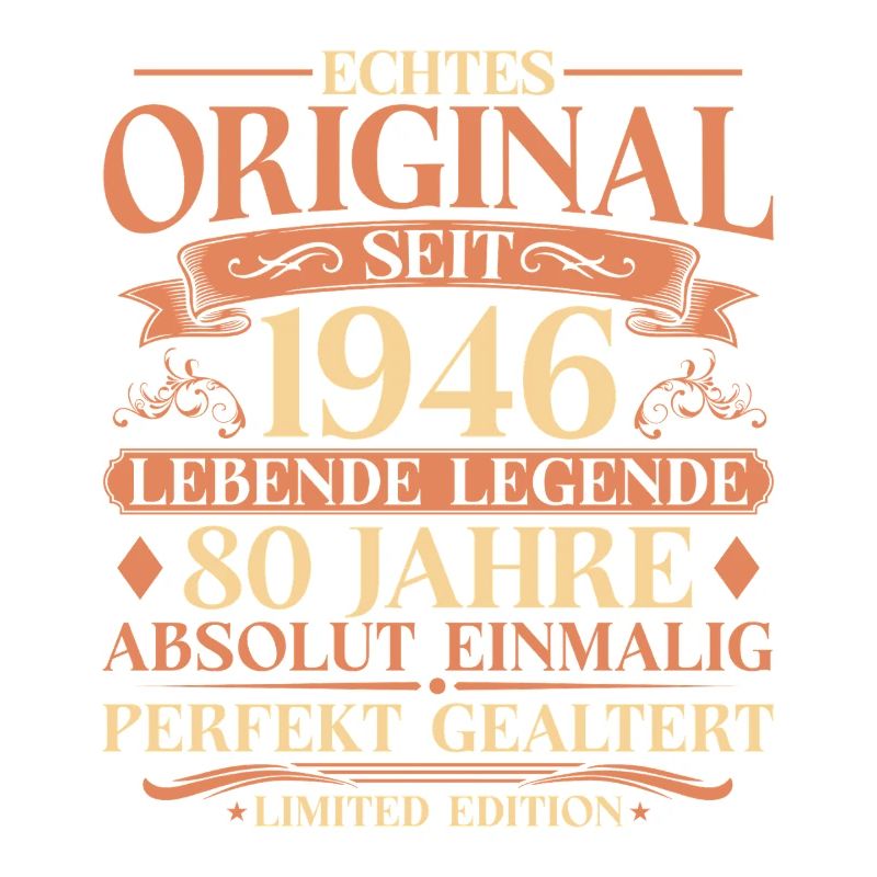 80. Geburtstag Echtes Original 1946 Vintage