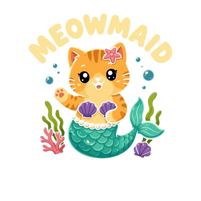 Jeu de mots Chat sirène-chat mignon