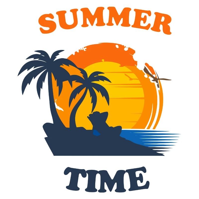 Summer-inspired palm trees with sunset
