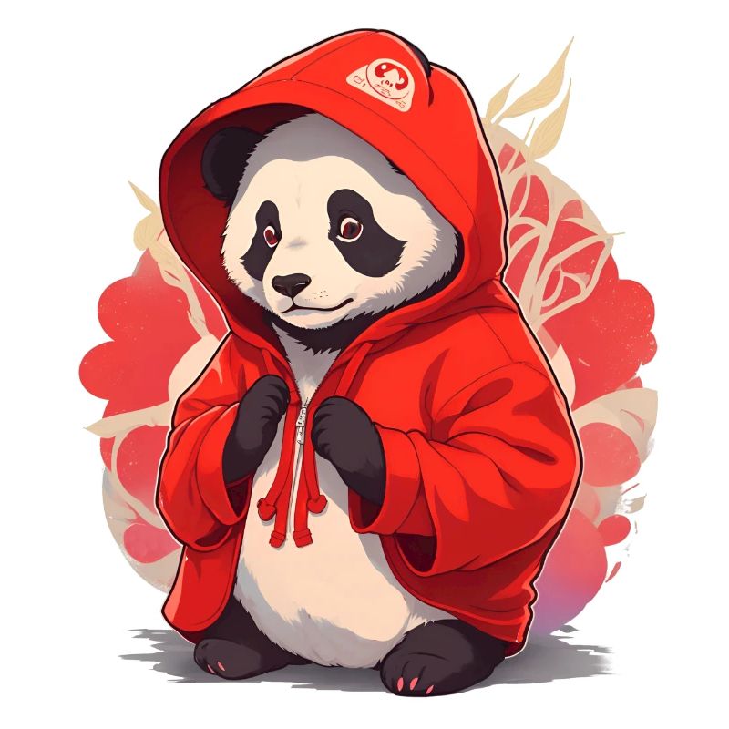Panda avec sweat à capuche