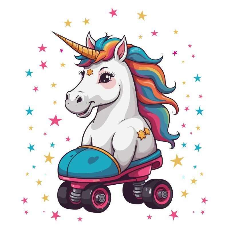 Lustige Rollschuh Einhorn