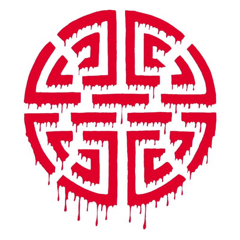 Graffiti eines roten Labyrinths