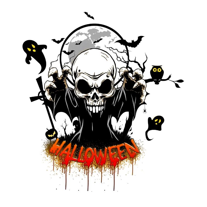 Skull with sharp teeth