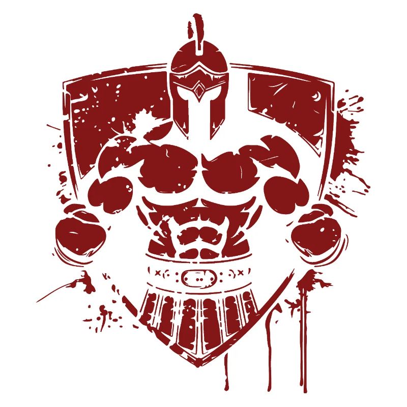 Warrior in armor with shield