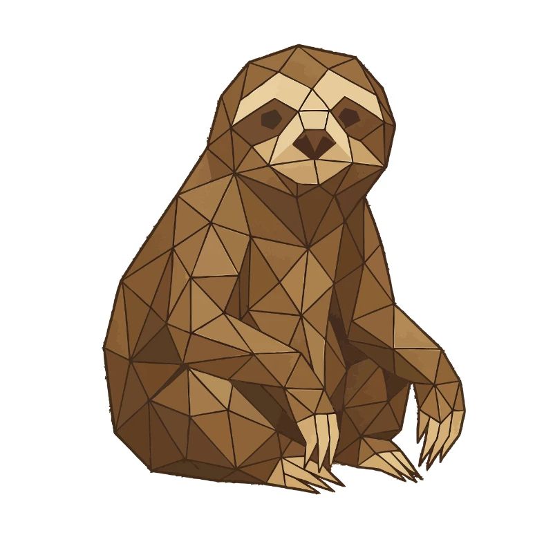 Geometric Sloth Low-Poly