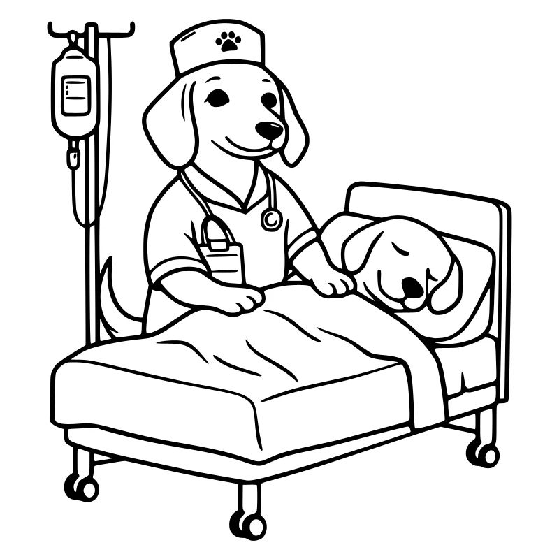 Édition chien de soins de clinique