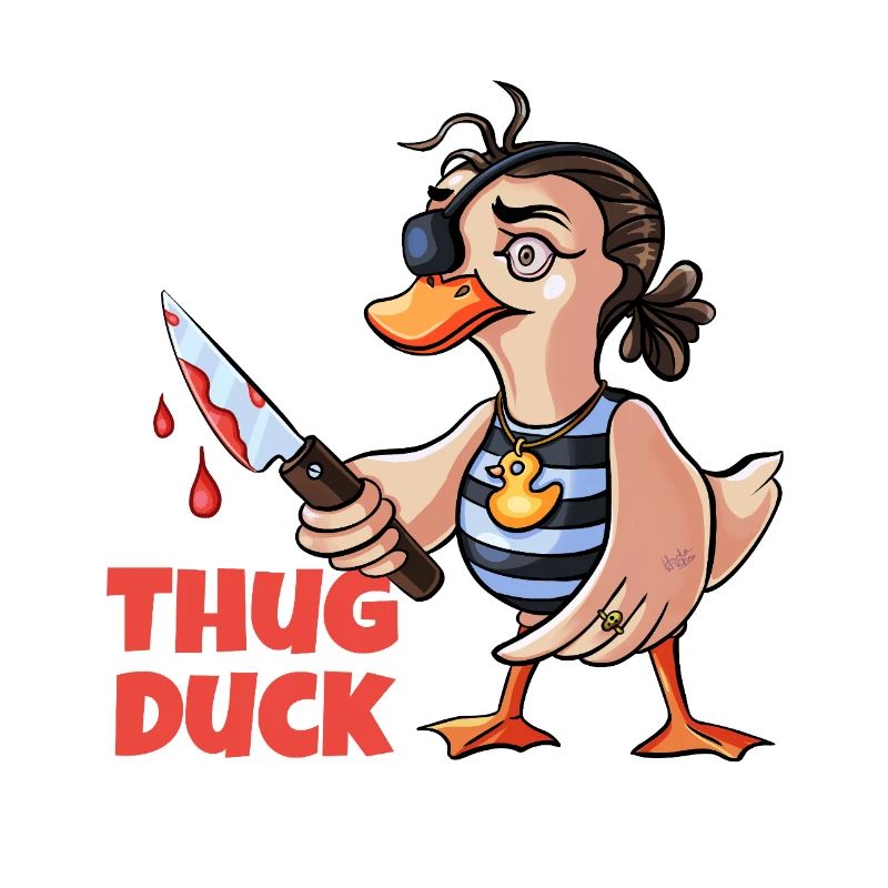 Thug Duck hält ein Messer-Meme