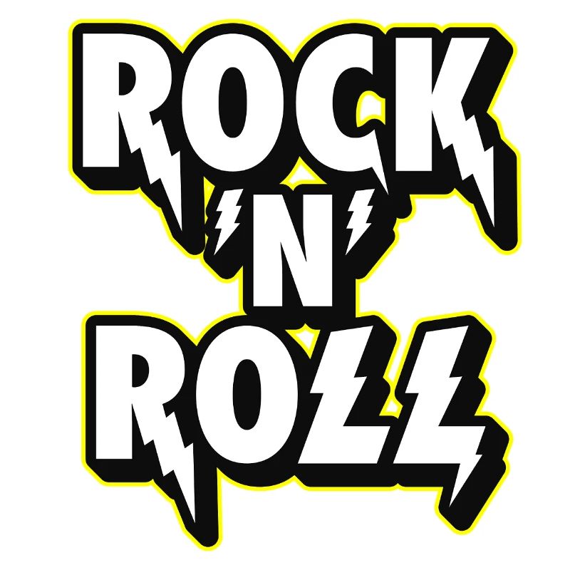 Rock 'N' Roll Lightning 3D Emblem