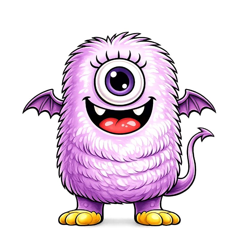 Monstre violet à un œil