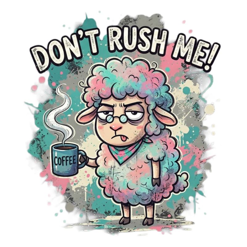 Dont Rush Me Kaffee Schaf Cartoon