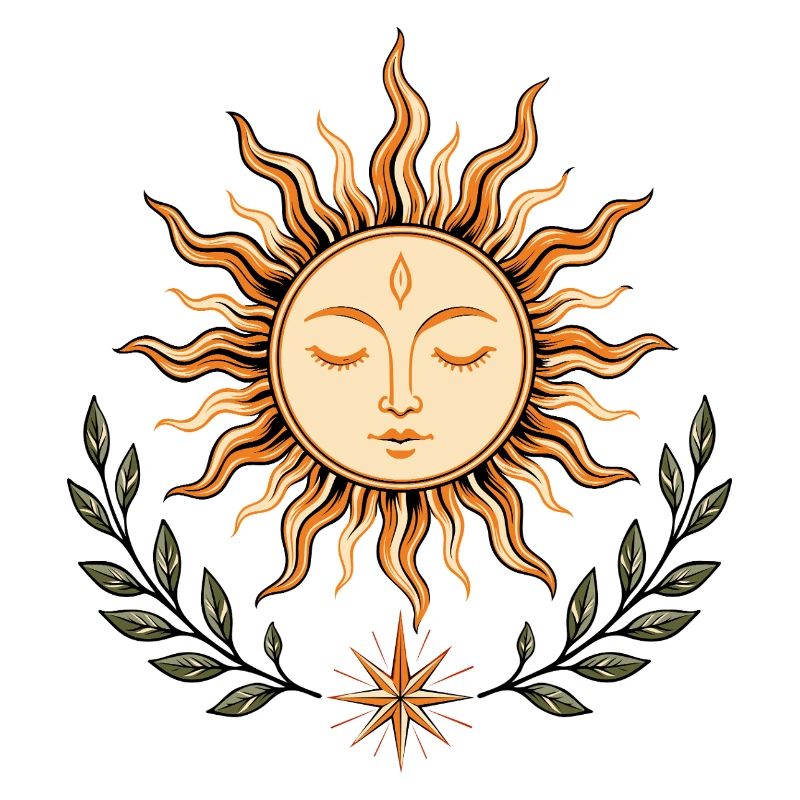 Midsummer Sun – Boho Nature Symbol