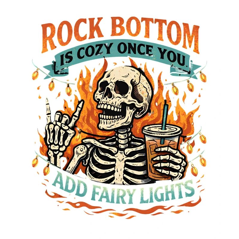 Bone Skeleton with Fairy Lights Rock Bottom