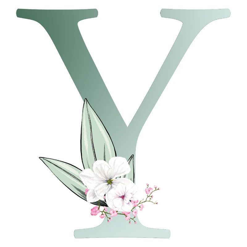 Y Monogram, Floral, Personalizable