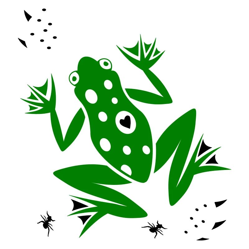 Frosch mit Herz und Ameisen