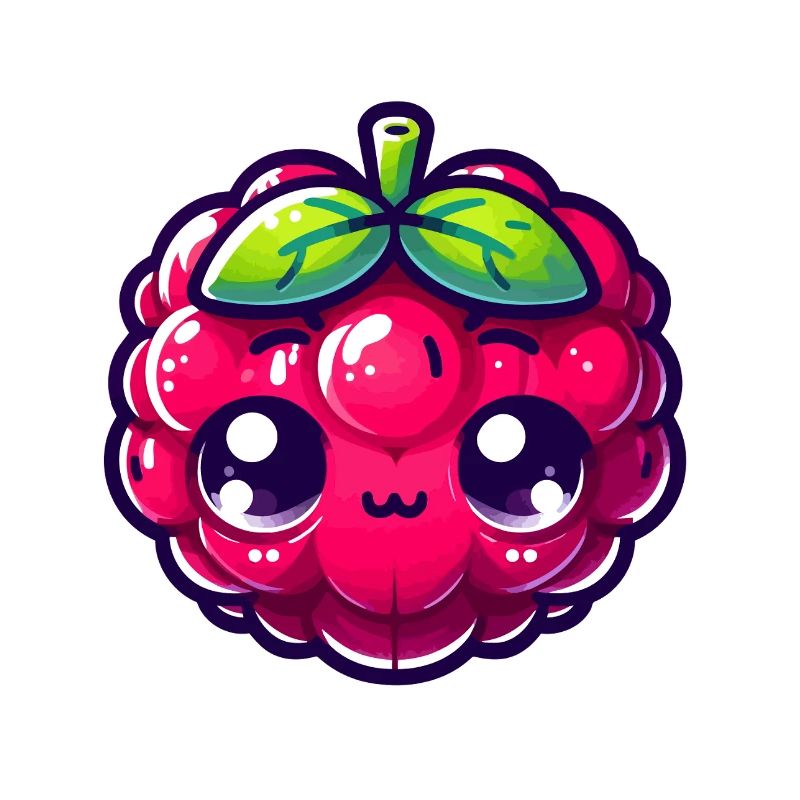 Raspberry Kawaii Illustration