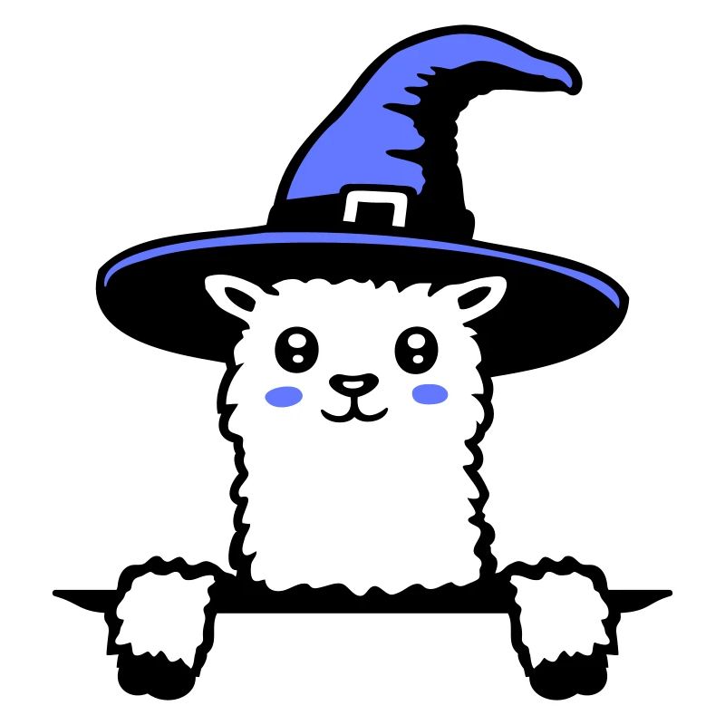 Llama Wizard Cute Look Magical Witch Hat Cute