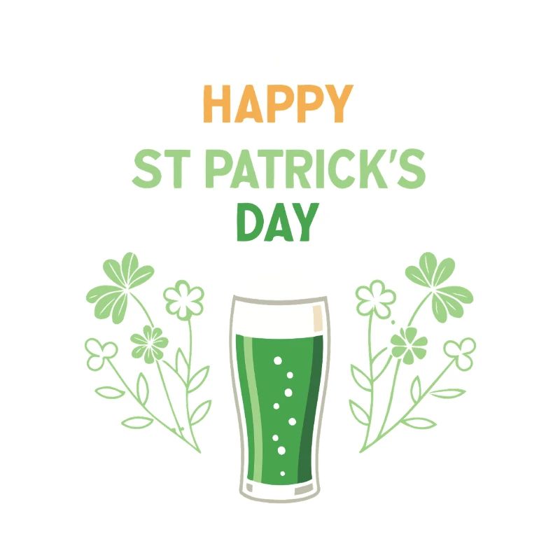 Verre vert et trèfles Saint Patrick