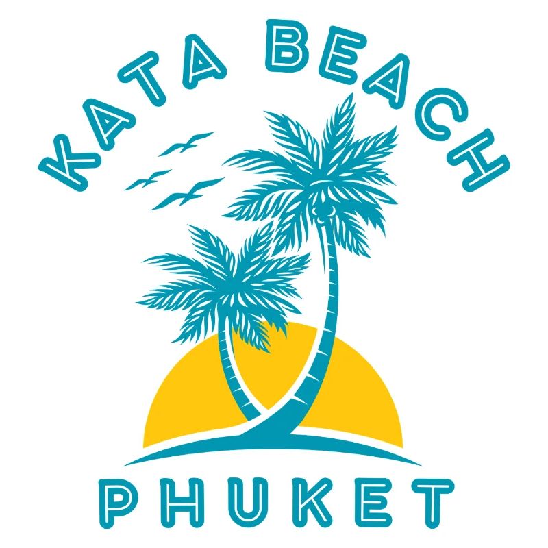 Coucher de soleil de palmier de Kata Beach Phuket