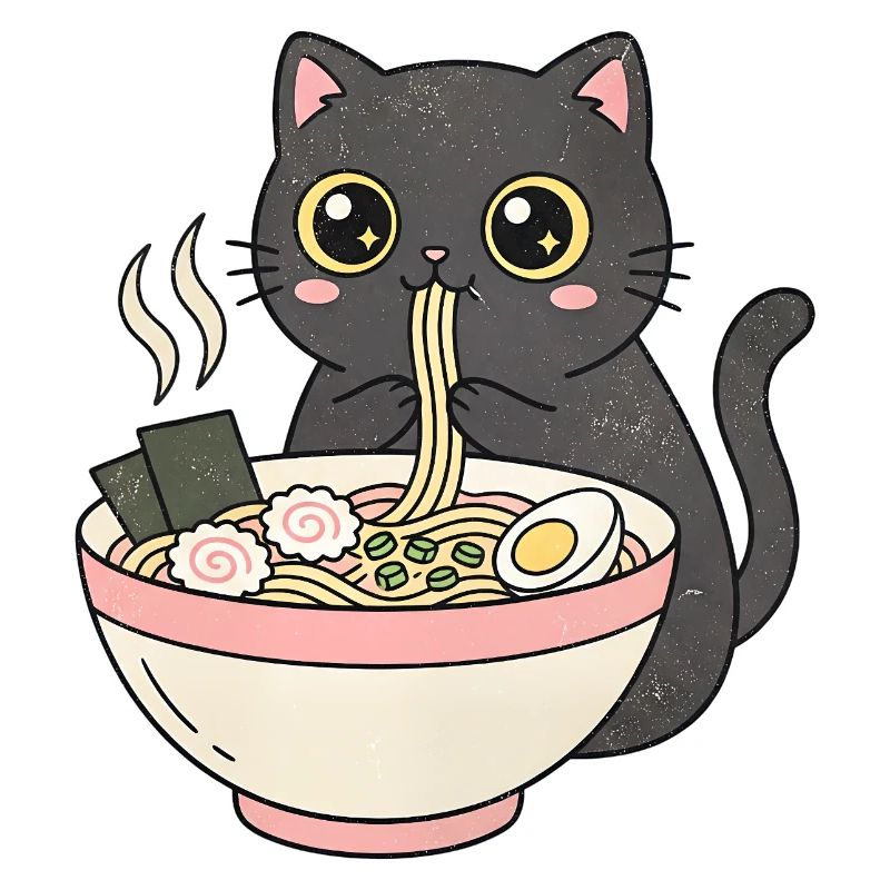 Chat ramen mignon, chat câlin