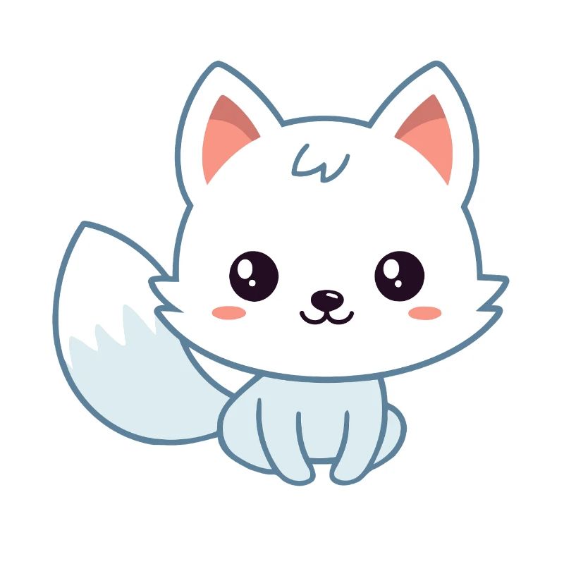 Kawaii White Pastel Fox