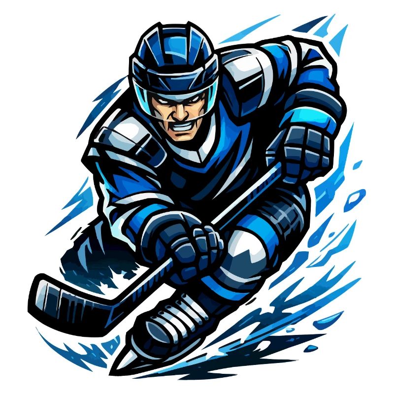 Blitzender Eishockeyspieler