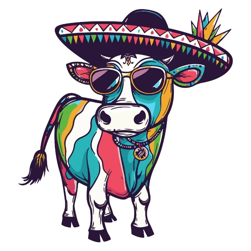 Kuh Comic Lustig Sombrero