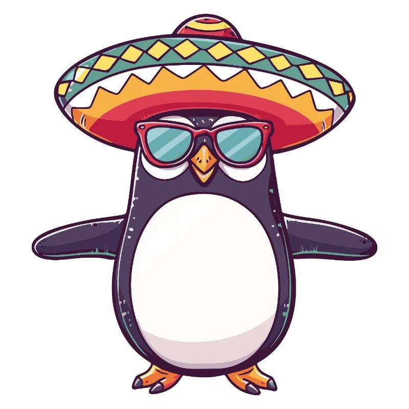 Penguin Comic Funny Sombrero