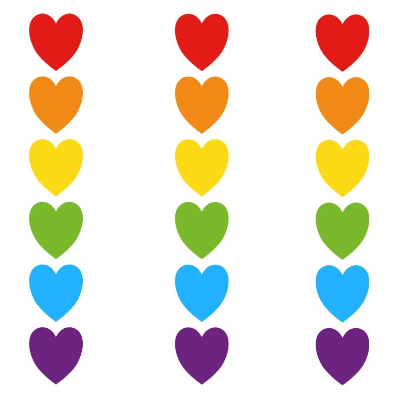 Pride Rainbow Hearts