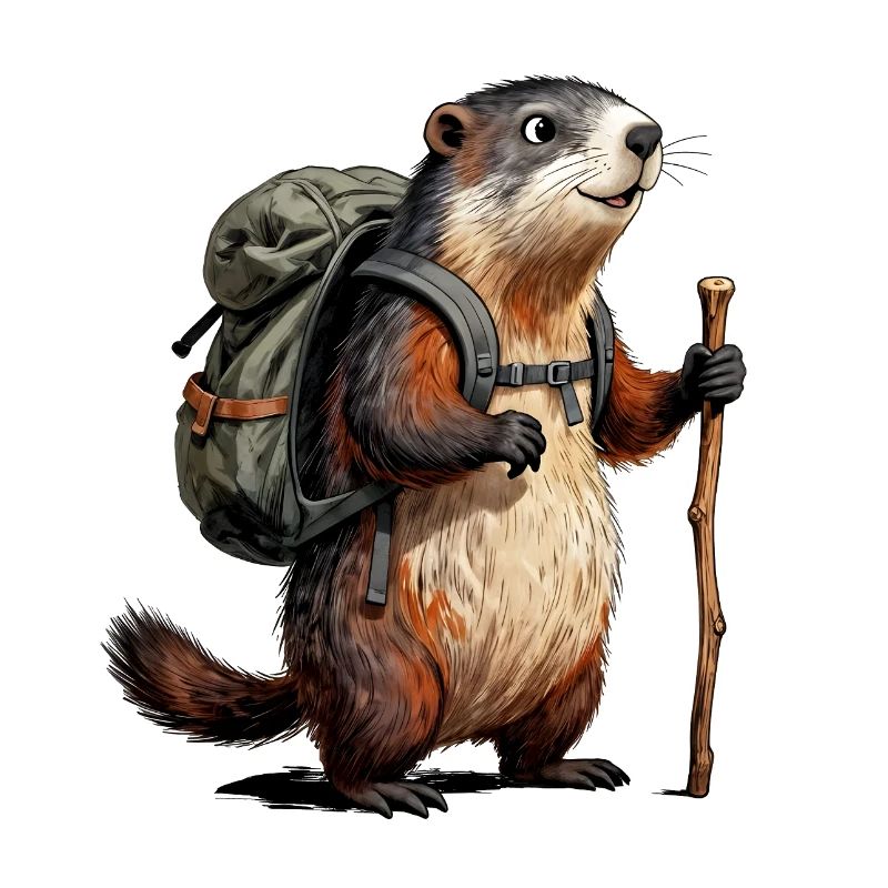 Murmeltierwanderer auf Wanderung